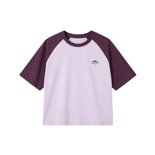 笛莎官方童装女童T恤夏季新款青少年女孩学生全棉拼色短袖上衣T恤