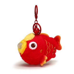 YUYI吉祥好运红色锦鲤小鱼毛绒公仔钥匙扣包挂件挂饰马年开运礼物