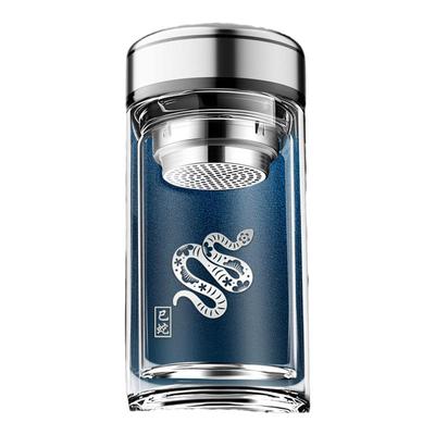 十二生肖激光加厚双层玻璃杯