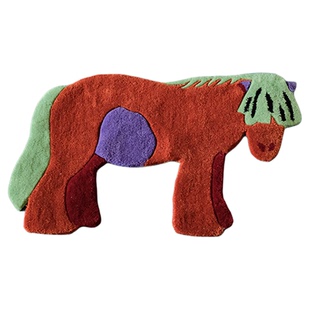 卷宗商店 | HooBin 小马手工地毯2025新 卧室门口儿童房地垫装饰