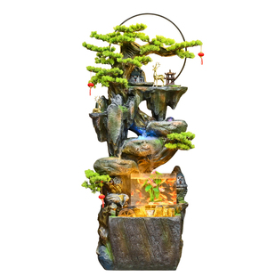 风水轮假山喷泉流水摆件招财办公室循环水落地鱼缸乔迁开业贺礼品