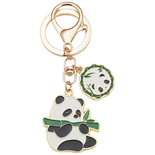 国潮文创熊猫钥匙扣精致中国风原创设计小礼物挂件卡通包包配饰