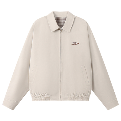 江南先生NewJNXS复古格纹双面穿哈灵顿工装夹克时尚宽松休闲外套