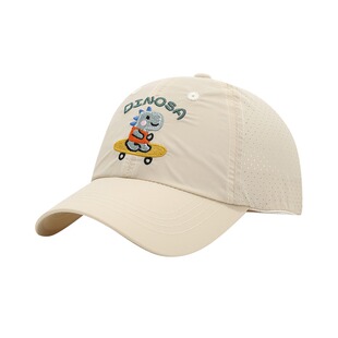 儿童帽子春秋薄款开车恐龙鸭舌帽透气网男童棒球帽夏季男宝太阳帽