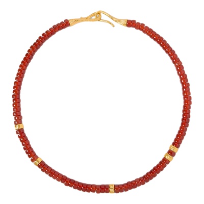 「新年礼物」Wens石来运转红玛瑙金属福珠项链女新年红色项链礼物