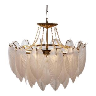 洛西可 法式羽毛玻璃吊灯 复古美式餐厅卧室客厅衣帽间设计师灯具