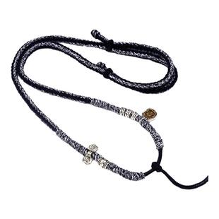 藏式手编吊坠绳黑灰色搭配降魔杵唐卡网红同款藏银挂绳墨染 TG152