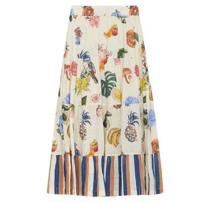 谜底花色半身裙年夏季新品法式浪漫风原创印花长裙242MB0549