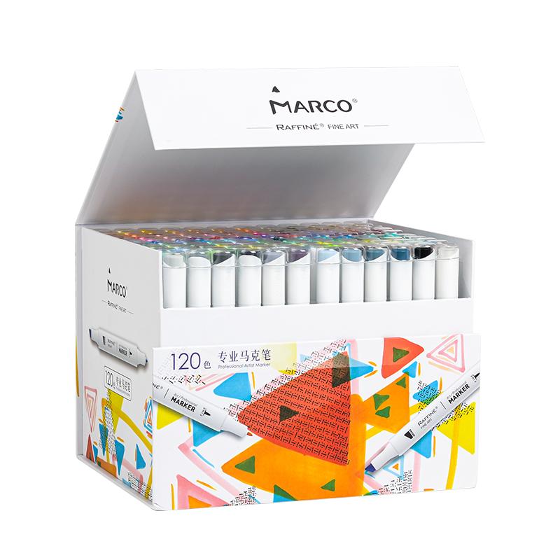 Marco马可拉菲尼专业美术双头油性马克笔速干不透美术生专用动漫手绘学生水彩笔马克笔艺术设计用马克笔套装