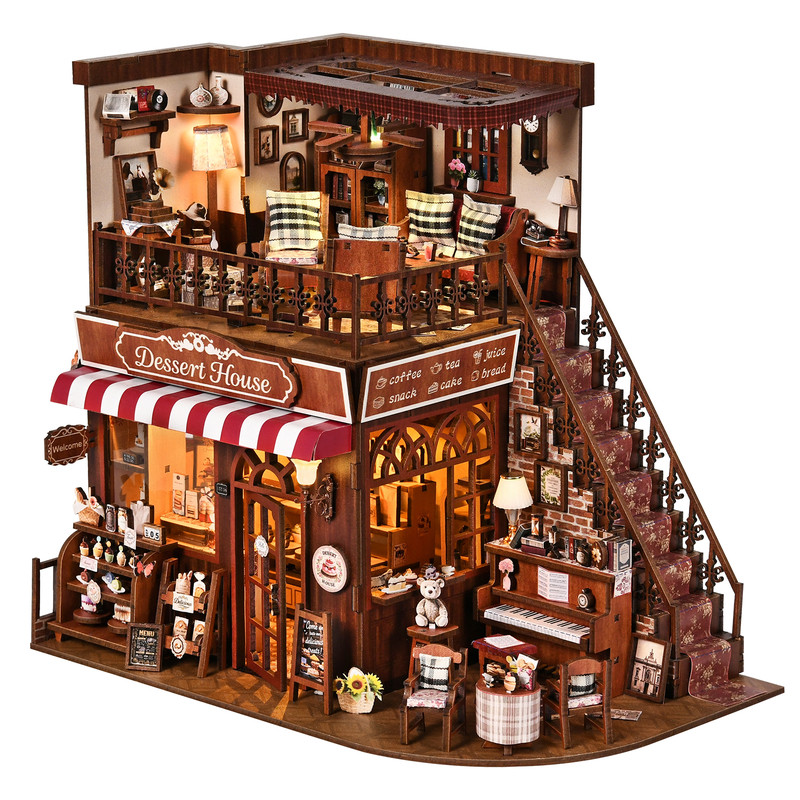 街角甜味屋手工木质拼图DIY小屋
