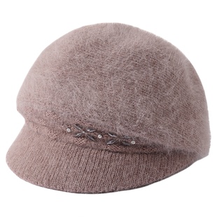 中老年人女款帽子妈妈秋冬季保暖贝雷帽冬天老人奶奶老太太毛线帽
