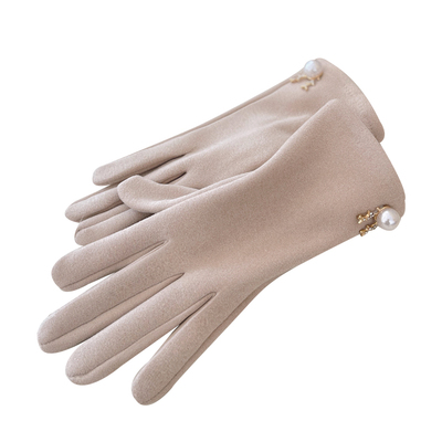 手套薄款女冬季加绒德绒保暖