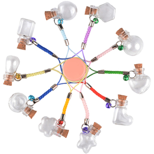 小玻璃瓶透明小号造型木塞吊饰瓶密封小瓶子挂件玻璃瓶吊坠项链瓶