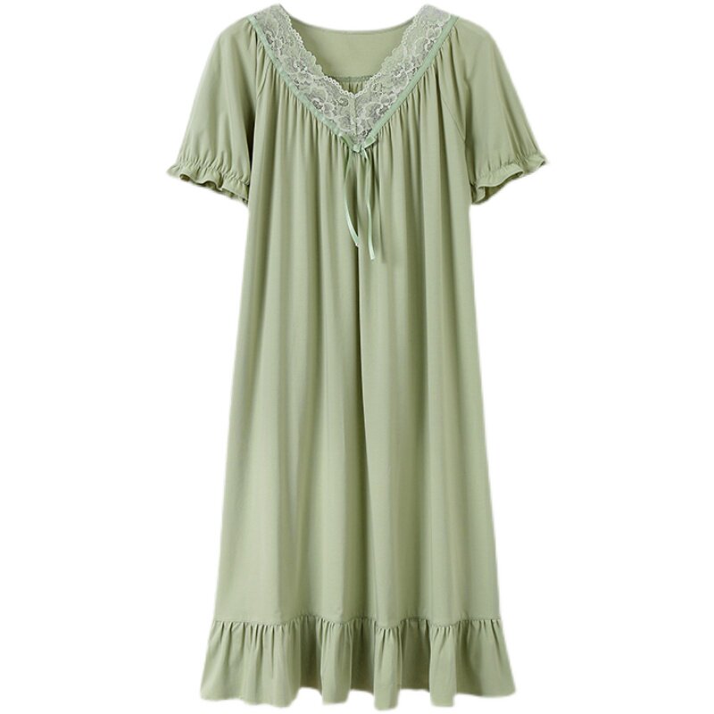 中年妈妈睡裙莫代尔纯棉薄款韩版