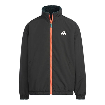 阿迪达斯童装2025年秋冬新款男童厚仿羊羔绒两面穿外套夹克KC0214