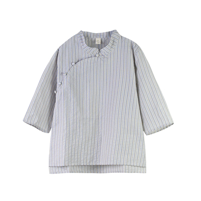 春夏装斜襟条纹半袖衣服女童上衣