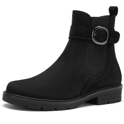 gabor靴子粗跟圆头切尔西靴