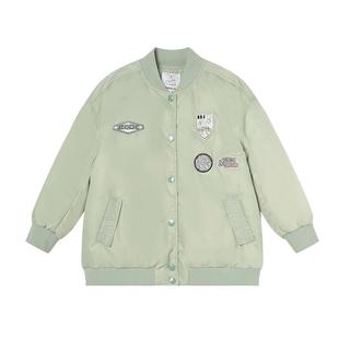 RBIGX瑞比克童装2025冬季新款宽松潮流落肩帅气男童棒球服羽绒服