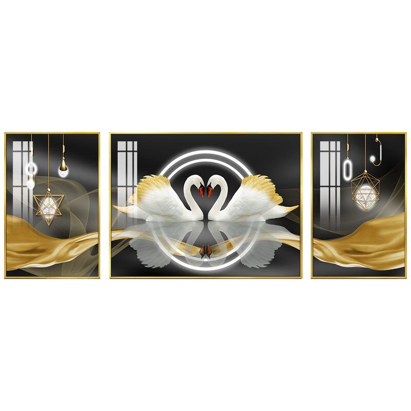 天禧美阁沙发背景墙挂画天鹅壁画