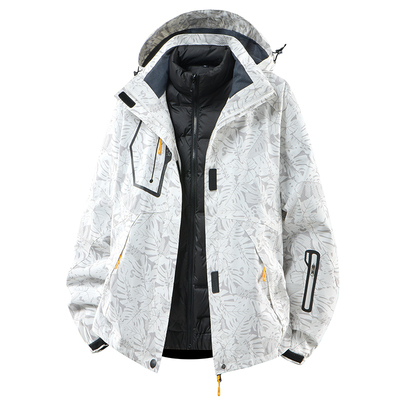 稻草人羽绒冲锋衣男款三合一可拆卸防风防水加绒加厚户外夹克女士