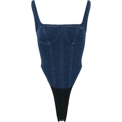 【折扣】RtA 女带钢圈牛仔布丁字裤式连体衣