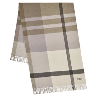 【礼物】Mulberry/玛葆俪大号格子美利奴羊毛围巾