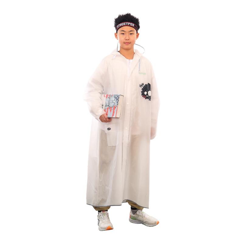 儿童雨衣男童女孩小学生上学专用中大童带立体开放书包位长款雨披