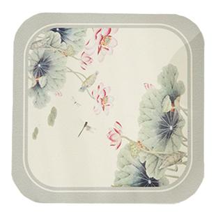 复古新中式吸水茶垫方形杯子硅藻泥沥水垫花鸟树餐桌杯垫双面防滑