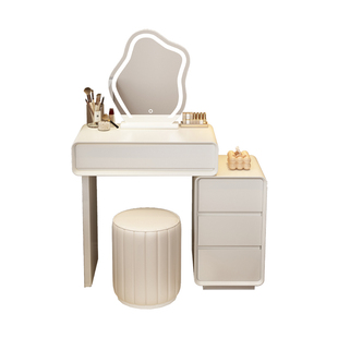 实木小户梳妆台卧室60cm现代简约奶油风化妆台主卧斗柜一体化妆桌
