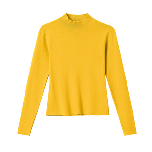 半高领短款毛衣女秋冬季修身内搭打底衫小个子气质上衣薄款针织衫