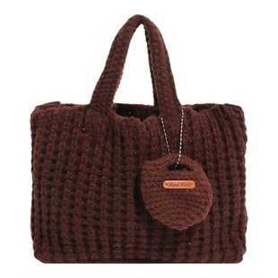 纯手工钩织款!遛弯小拎包小巧复古针织帽手提毛线编织包手拎包包