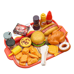 儿童玩具汉堡过家家厨房仿真迷你薯条炸鸡披萨套餐男孩女孩帐蓬车