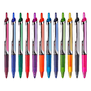 日本PILOT百乐BXRT-V5开拓王按动中性笔0.5彩色针管笔学生刷题考试做笔记专用黑蓝红色水笔v5rt笔芯