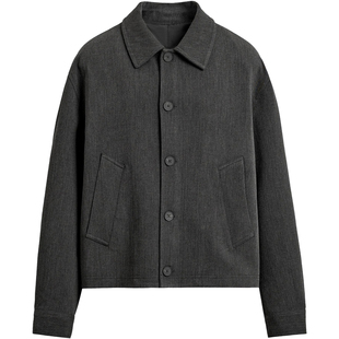 柜699！春季新款男装简约休闲短款结构翻领夹克外套男6861901 922