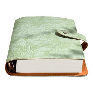 a6褶皱活页笔记本本子可拆卸高颜值活页本空白本内页集章旅行盖章本a5考研大学生不硌手简约加厚线圈本记事本