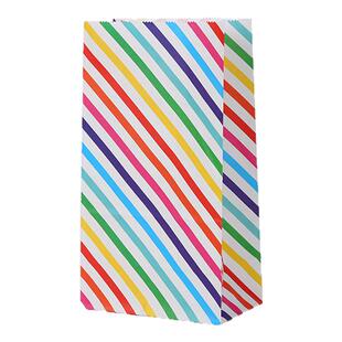 ins风彩色波点条纹礼品袋手提袋纸袋包装袋烘焙糖果包装牛皮纸袋