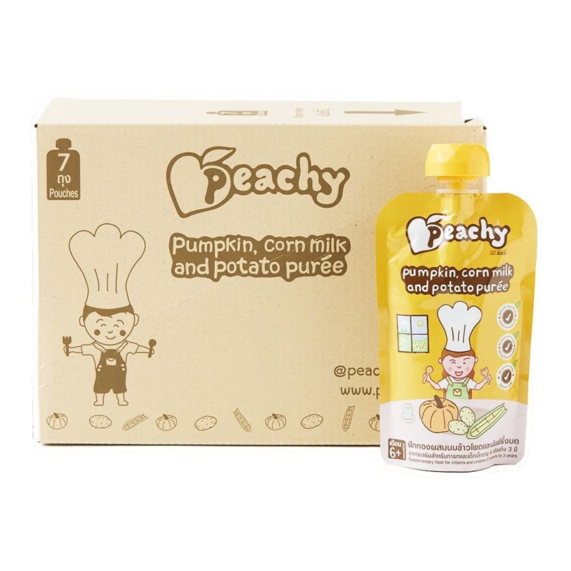 PEACHY 香港进口7件优惠装南瓜粟米奶薯仔果蓉泥婴儿宝宝辅食110g