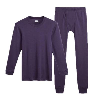 男士舒适纯棉圆领修身秋衣秋裤