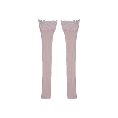 春夏少女风蕾丝袜口镂空小腿袜女