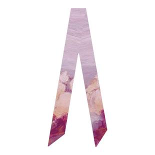 大狮子蕾小姐系列粉色梦境油画棒飘带丝带长条窄丝巾发带