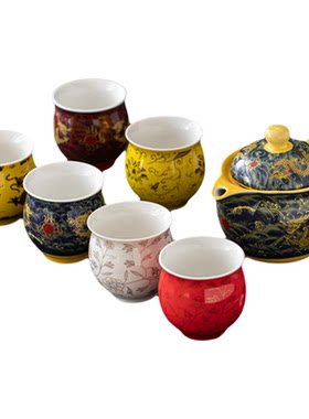 南金 半自动茶具套装青花玲珑镂空工艺陶瓷整套 源厂头直销