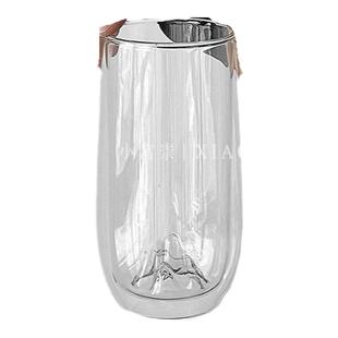 透明双层冰山玻璃杯防烫绿茶杯高硼硅茶杯个人专用主人杯泡茶水杯