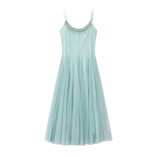 日常礼服千金party小礼裙网纱生日裙子成人礼海边度假吊带连衣裙