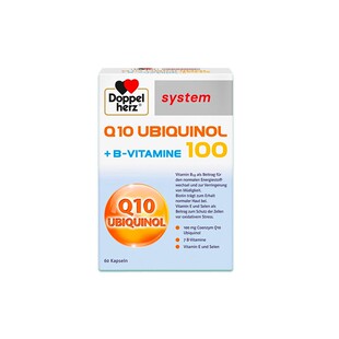 欧洲直邮德国Doppelherz双心还原型泛醇辅酶Q10维B族心脏保护60粒