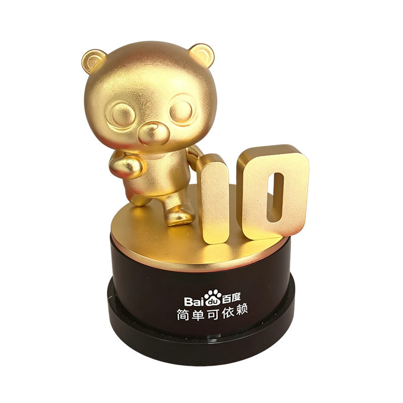 金属摆件定制定做周年庆吉祥物金属工艺品卡通ip合金公仔模型订制