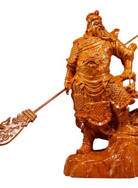 供奉关二爷神像雕刻客厅工艺品