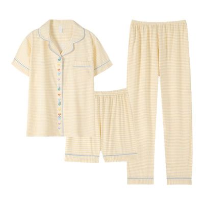 【浪莎】官方正品纯棉短袖睡衣女