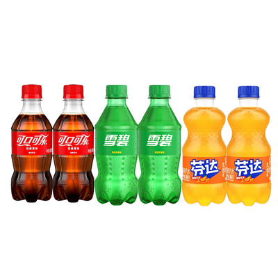 可口可乐雪碧芬达经典口味碳酸饮料300ML*2瓶多口味汽水饮料