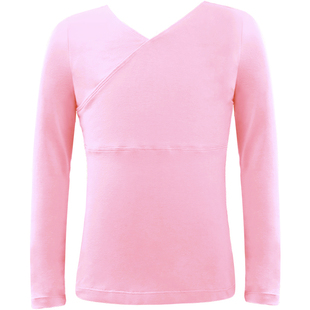 儿童舞蹈服上衣女童春秋分体形体服长袖套装中国舞练功服装打底衣