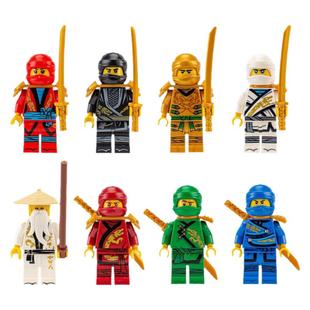 兼容幻影黄金忍者蛇怪反派积木人仔摩托车飞天忍者男孩拼装玩具